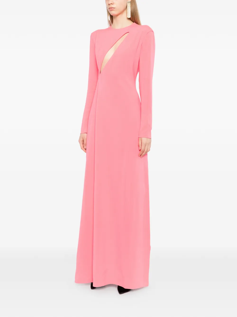 TOM FORD Uitgesneden maxi-jurk met lange mouwen Roze