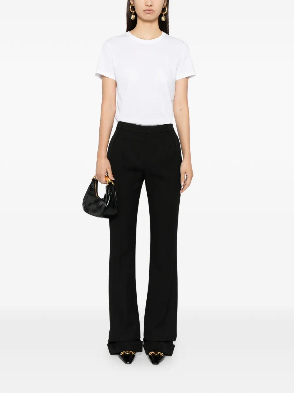 TOM FORD Katoenen T-shirt met geborduurd logo Wit
