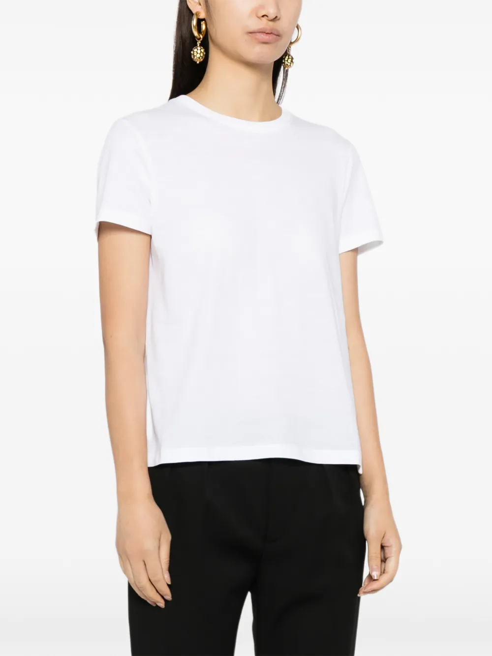TOM FORD Katoenen T-shirt met geborduurd logo Wit
