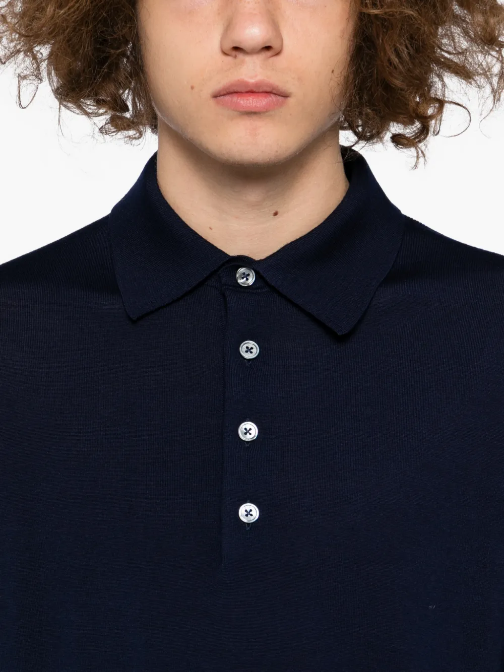 TOM FORD Wollen poloshirt Blauw