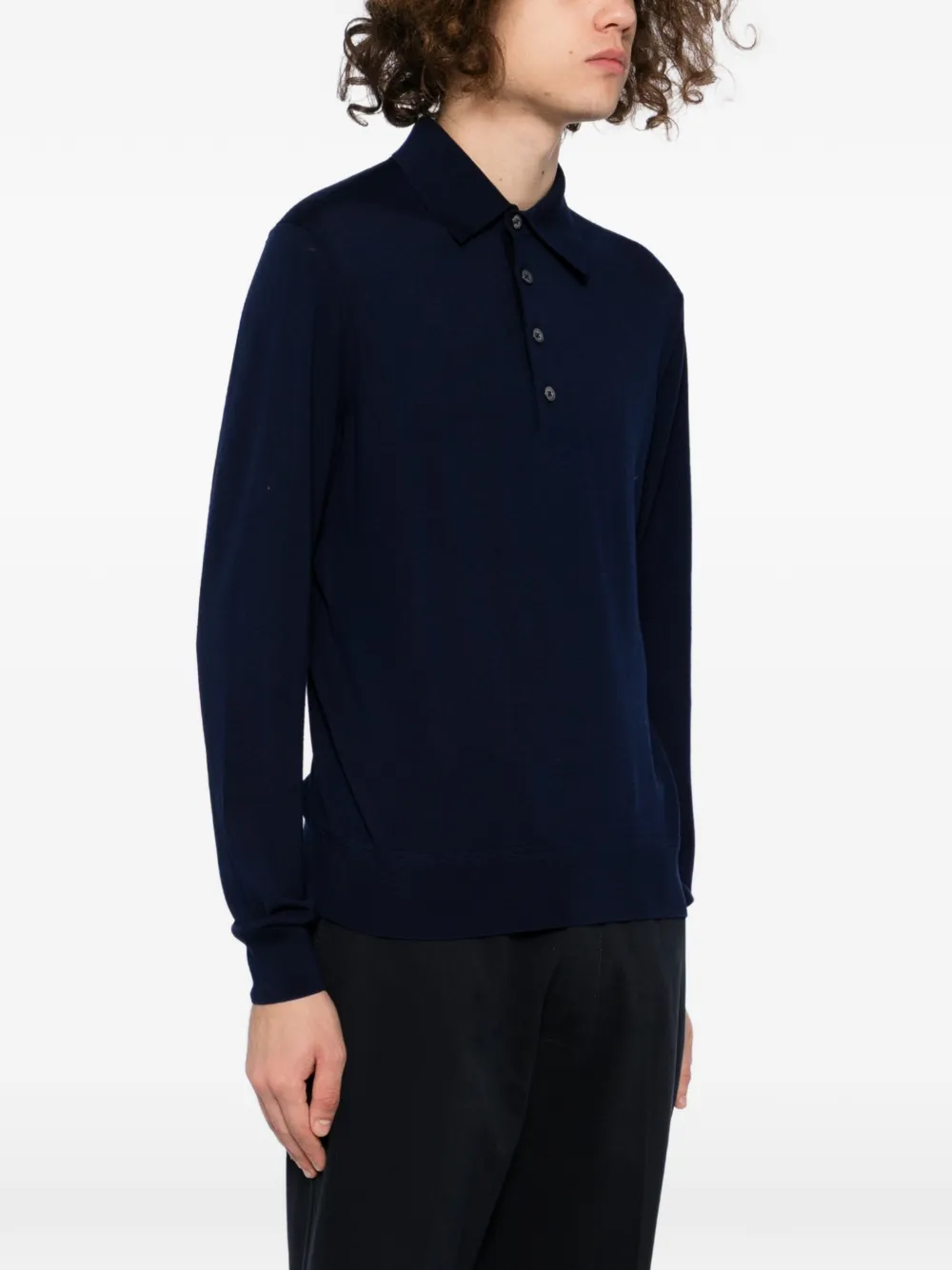 TOM FORD Wollen poloshirt Blauw