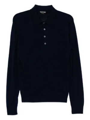 TOM FORD long-sleeve Polo Shirt | Black | FARFETCH