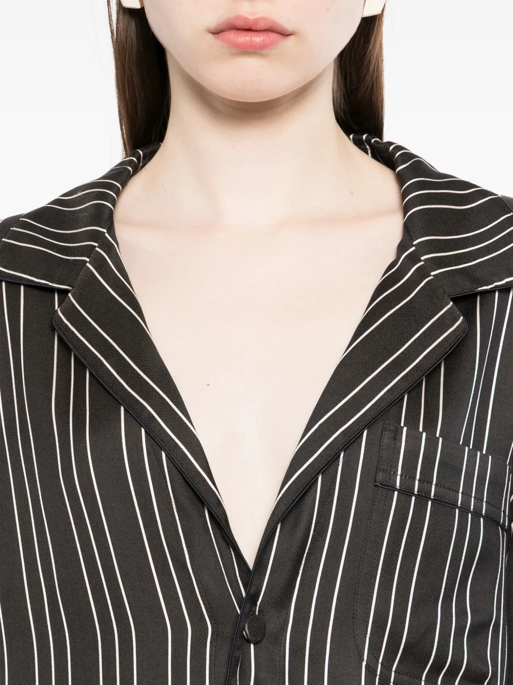TOM FORD Gestreepte blouse Zwart