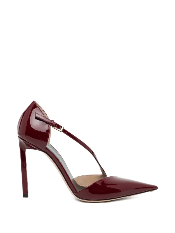 Tom Ford Patent Leather Asymmetric Pumps in Red