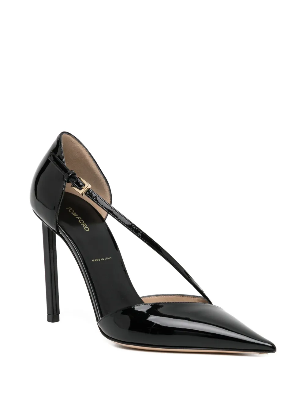 TOM FORD 110mm buckle strap pointed pumps Zwart