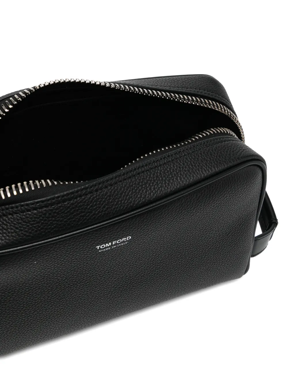 Tom Ford Leather Wash Bag In Black