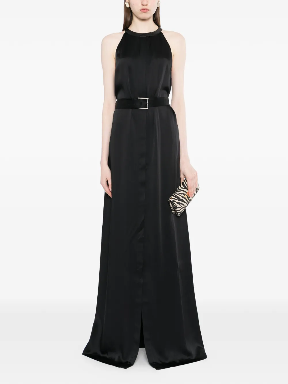 TOM FORD belted slit dress - Zwart