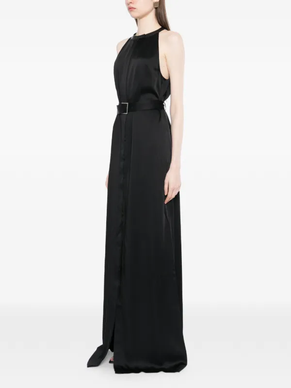 silk chiffon halter dress Lady Black Tie - Tara Gown - Flowy Chiffon Halter Dress