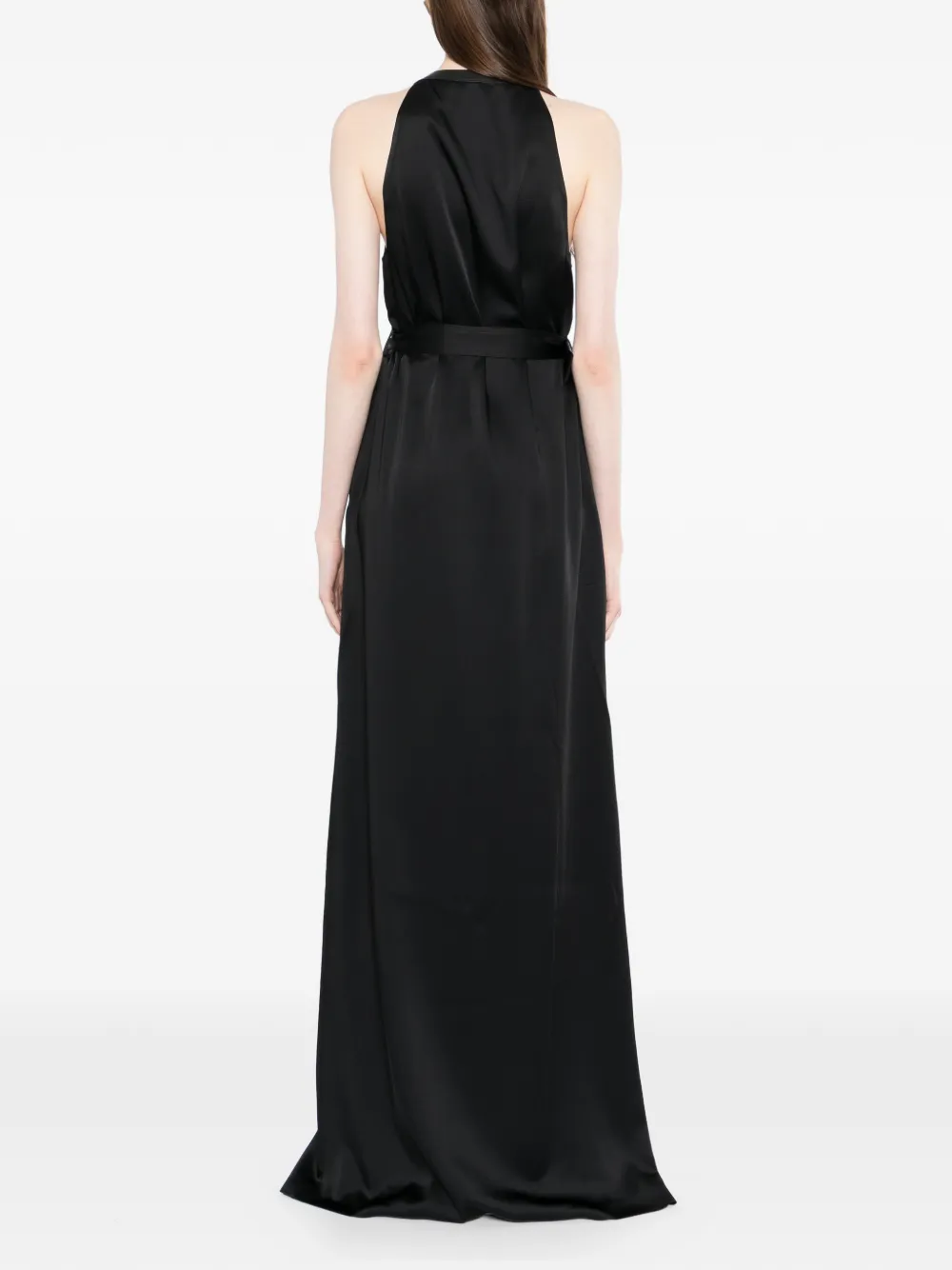 TOM FORD Maxi-halterjurk met ceintuur Zwart
