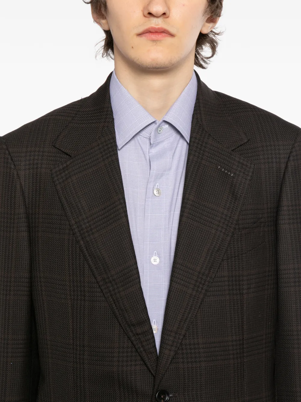 TOM FORD Geruite blazer Bruin