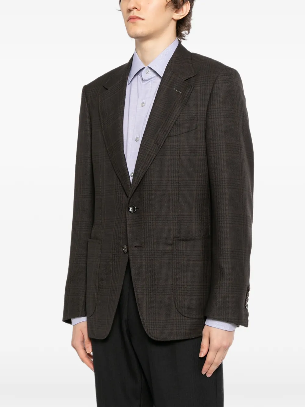 TOM FORD Geruite blazer Bruin