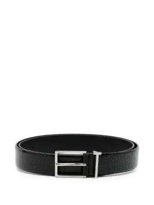 ベルト TOM FORD REVERSIBLE LEATHER BELT TOM FORD Reversible leather belt T-Belt in black / silver