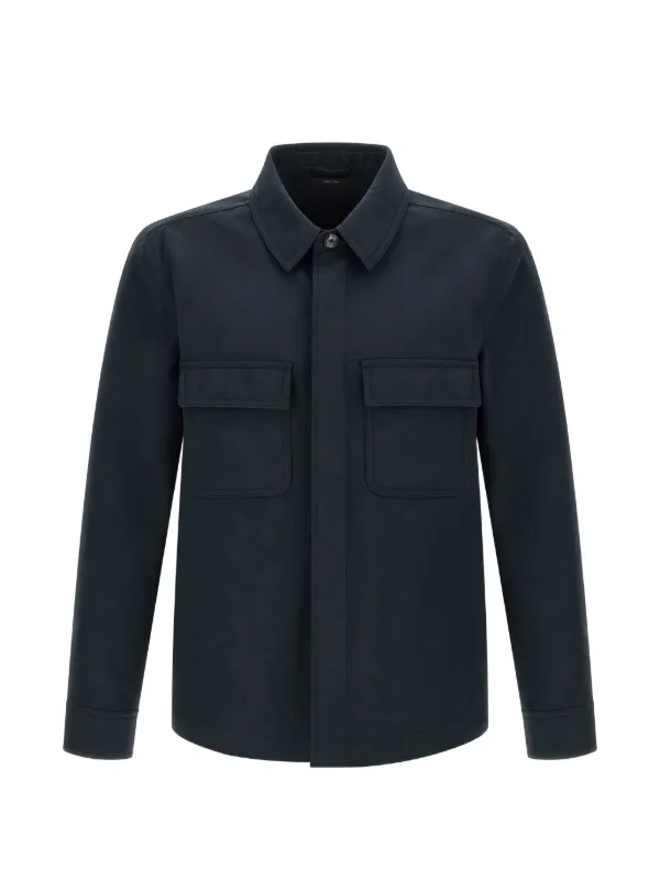 Tom Ford Cotton Twill Double Splittable Overshirt in Blue