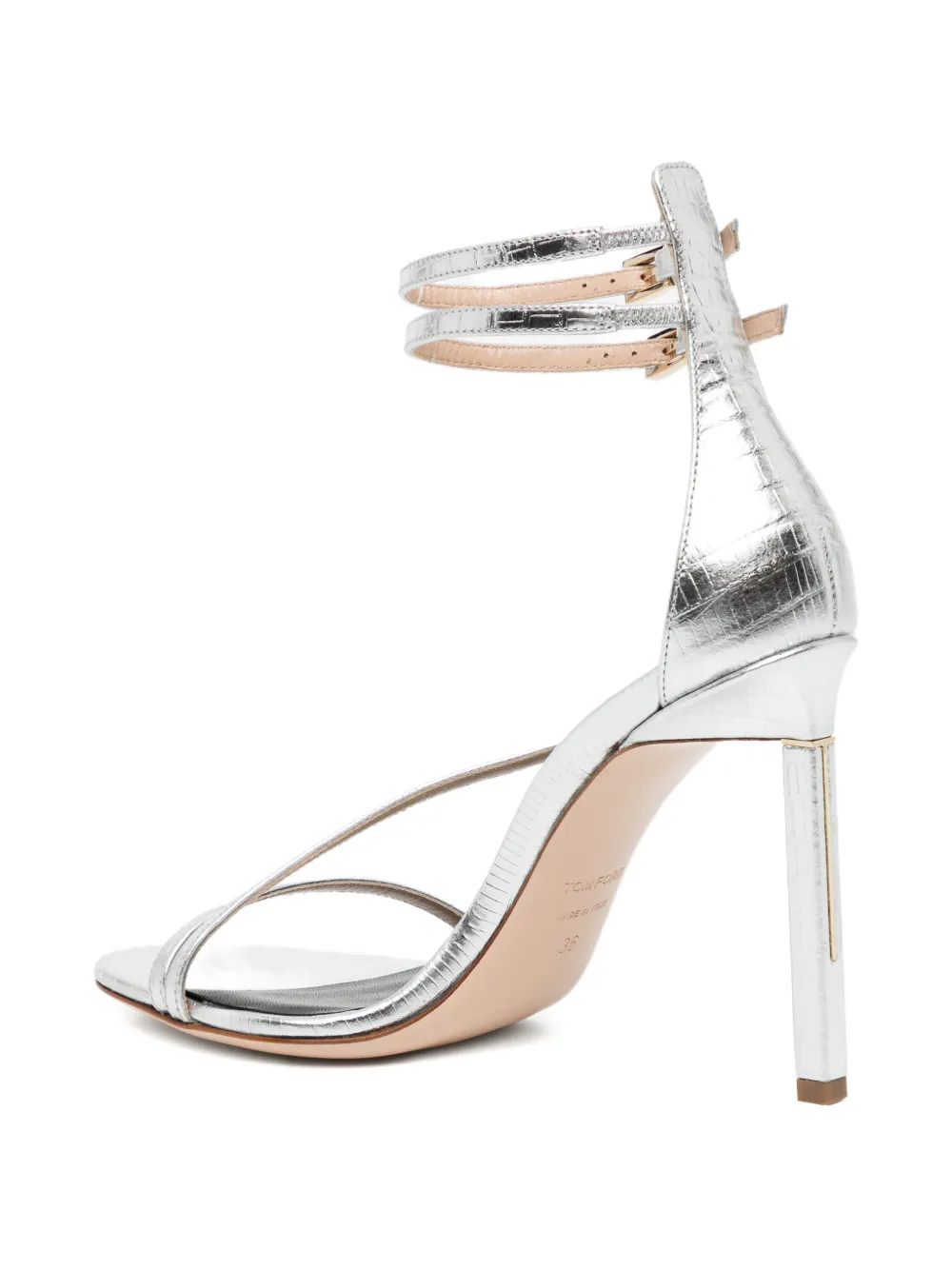 TOM FORD 100mm buckle strap sandals Zilver