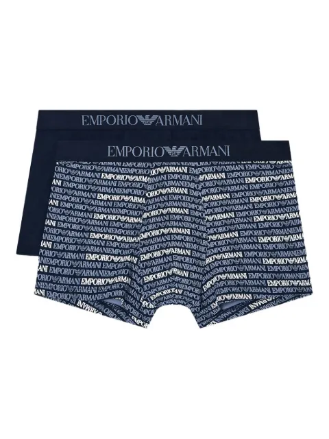 Emporio Armani logo-lettering stretch-jersey boxers (pack of two)