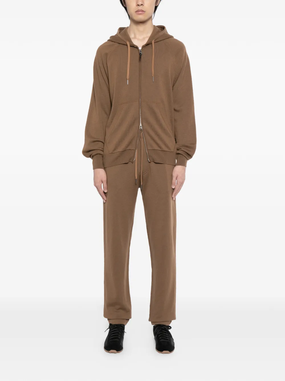 Tom Ford Knitted Hoodie In Brown