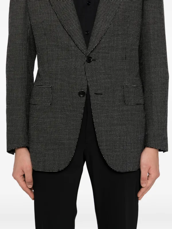 Blazer Tom Ford Dyllan Noir à Rayures En Relief - Taille 52 L, Italie, Neuf Sans étiquettes