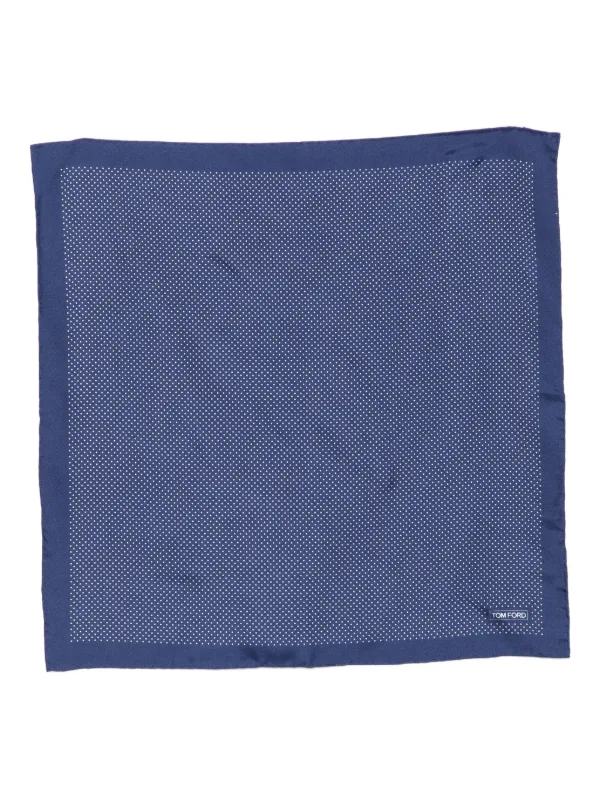 Tom Ford Dot-print Silk Pocket Scarf in Blue