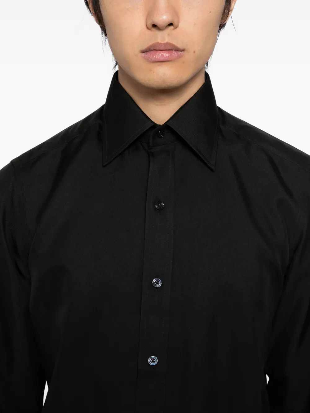 TOM FORD Twill overhemd met wassing Zwart