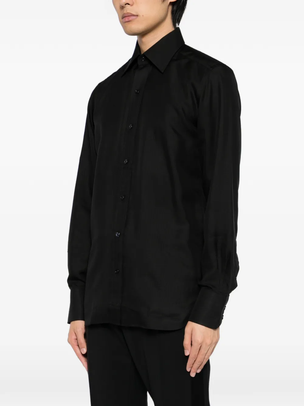TOM FORD Twill overhemd met wassing Zwart