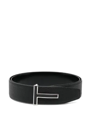 TOM FORD ブラックレザーベルト TOM FORD ロゴバックル ベルト | ブラック | FARFETCH JP