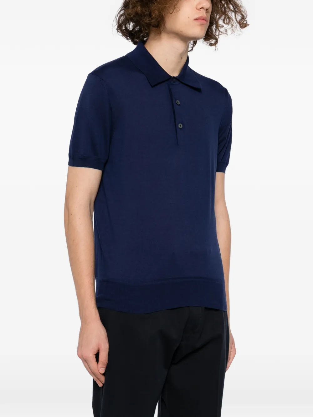 TOM FORD Gebreid poloshirt Blauw