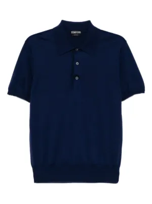 TOM FORD Short Sleeve Polo Shirt | Blue | FARFETCH