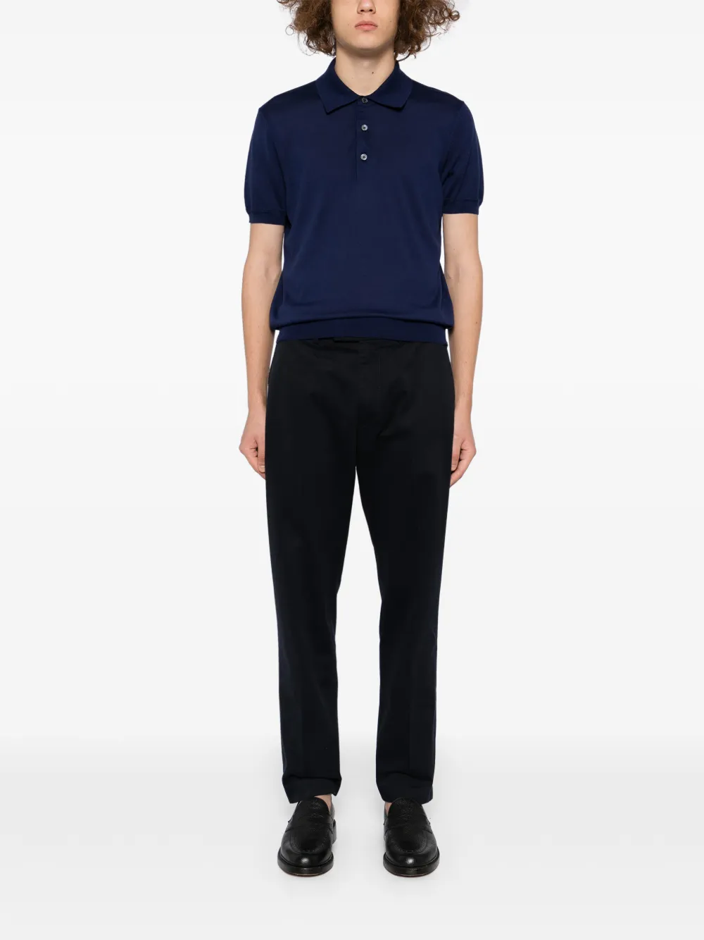 TOM FORD Gebreid poloshirt - Blauw