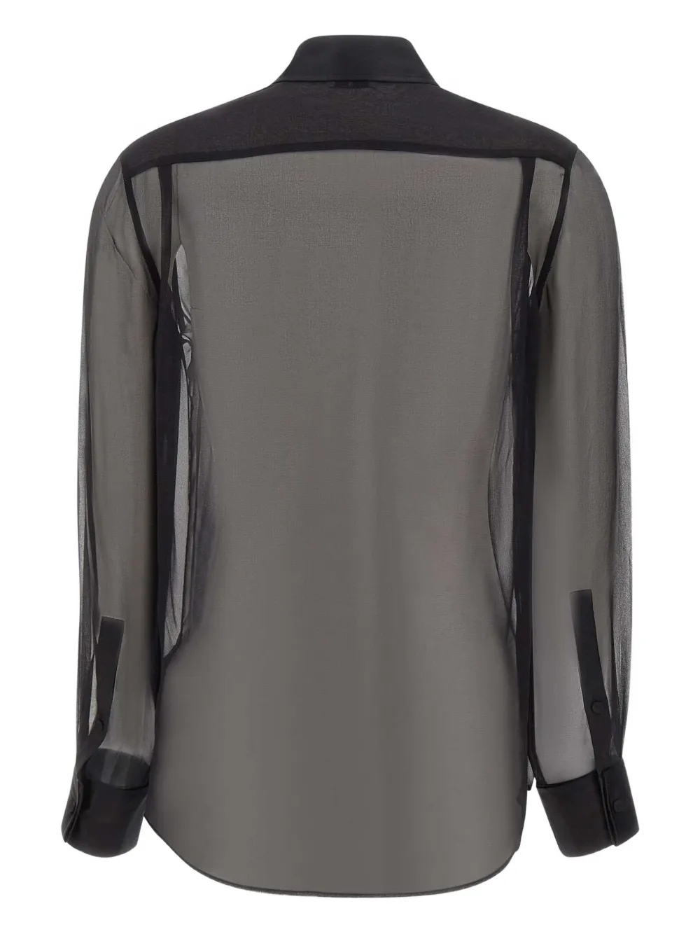 Filippa K buttoned-up sheer shirt - Zwart