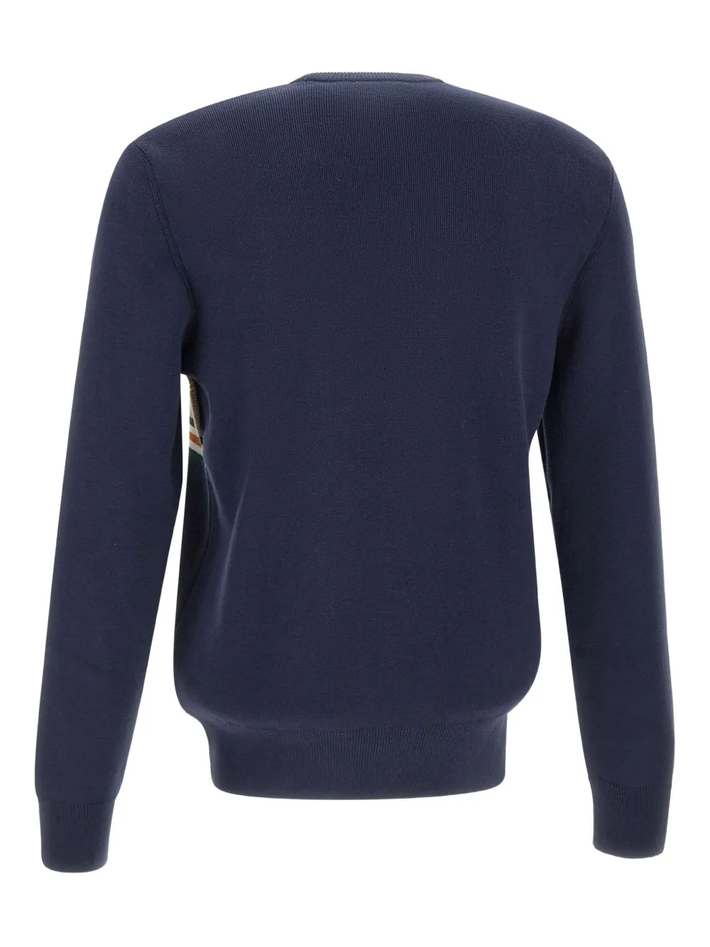Lacoste textured-stripes logo-embroidered sweater - Blauw