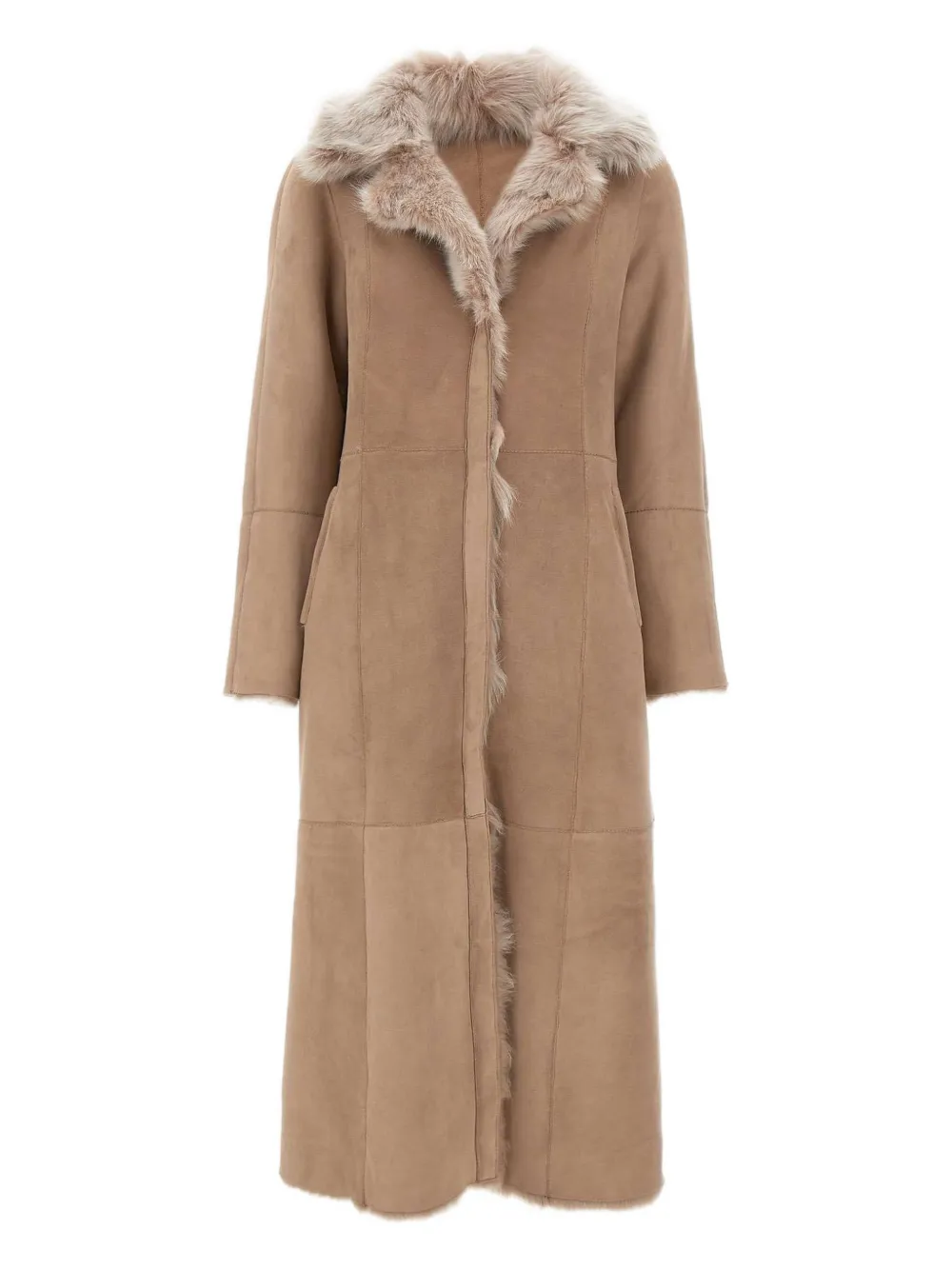 Hiso Maeve Fur-collar Coat In Neutral