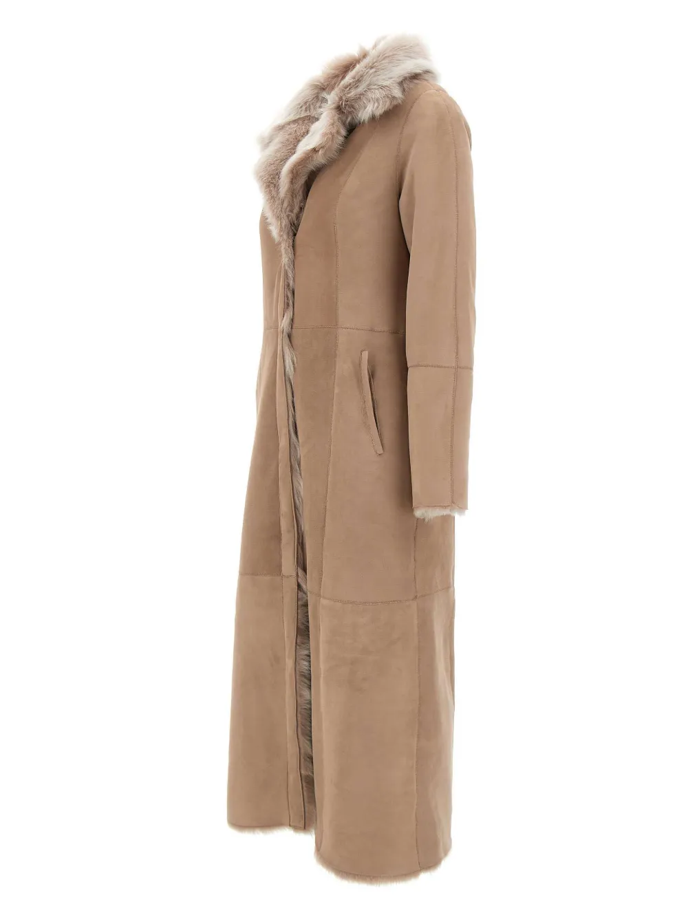 HiSO Maeve fur-collar coat - Beige