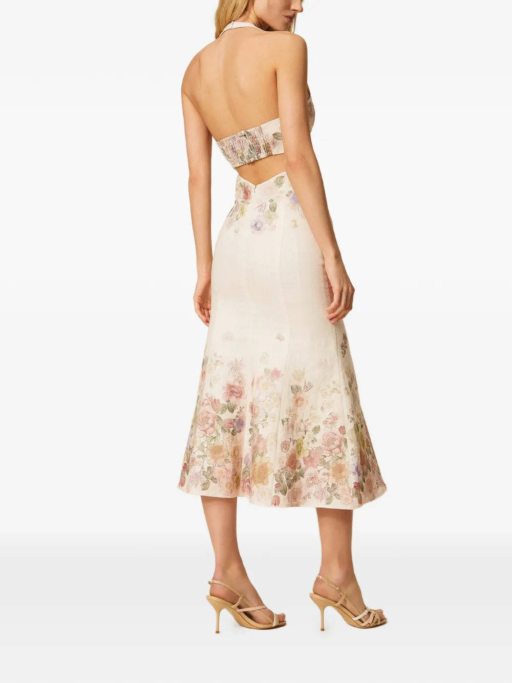 TWINSET Jurk met bloemenprint Beige