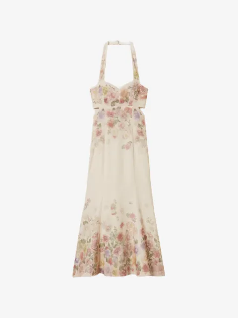 TWINSET linen floral midi dress