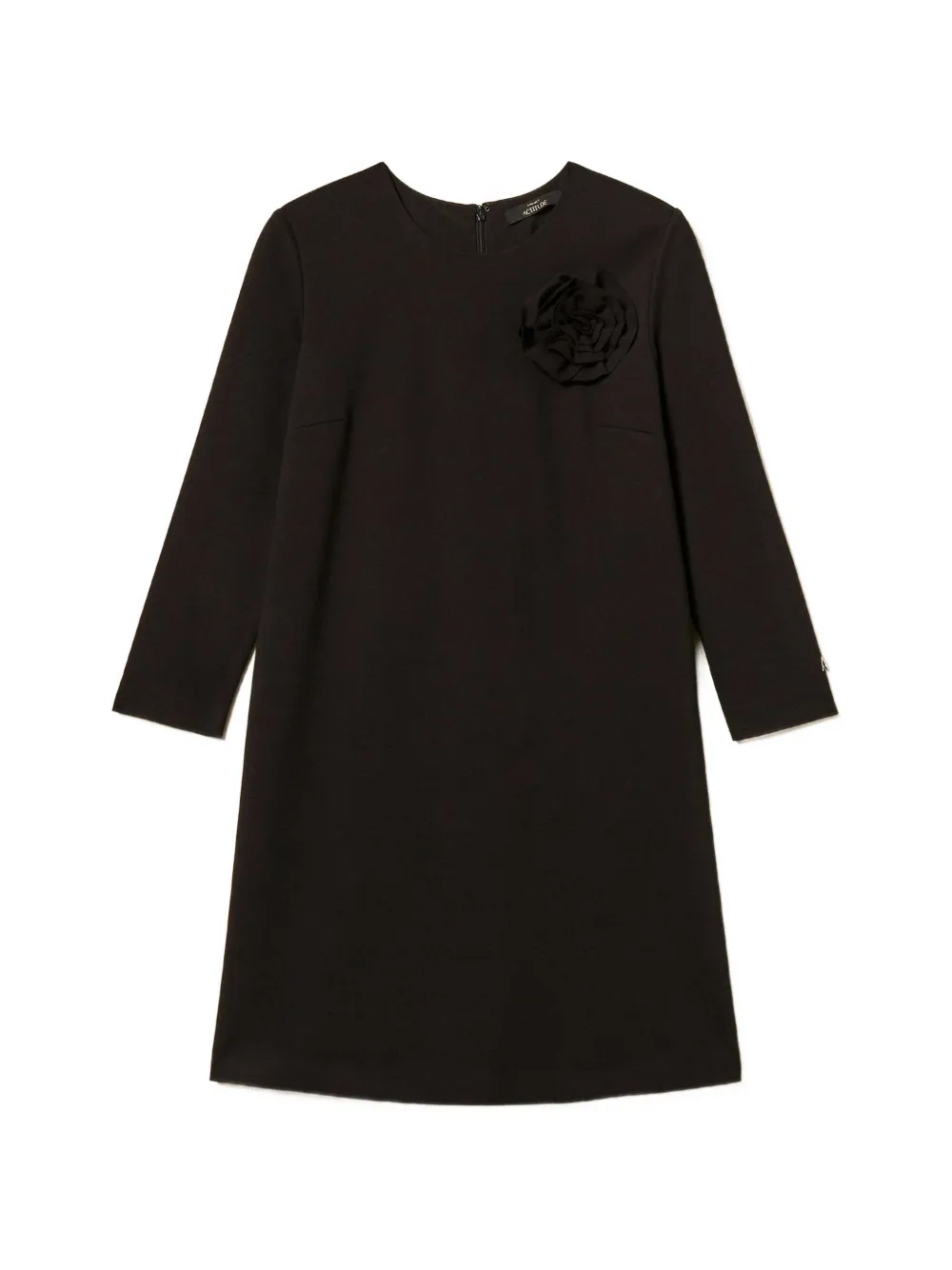 TWINSET floral-brooch mini dress - Nero