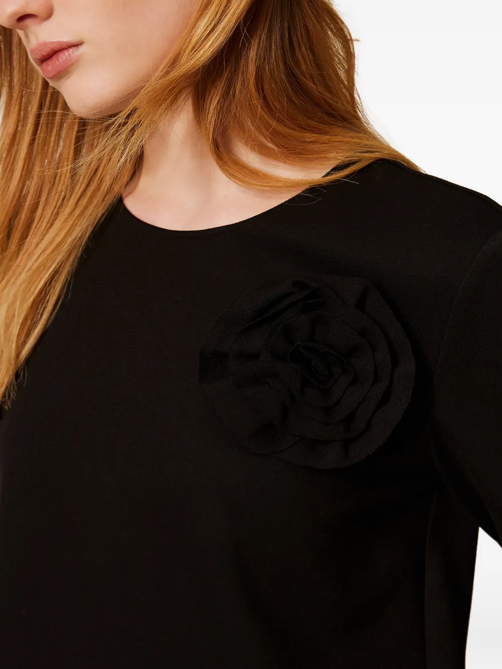 TWINSET Mini-jurk met bloemenbroche Zwart