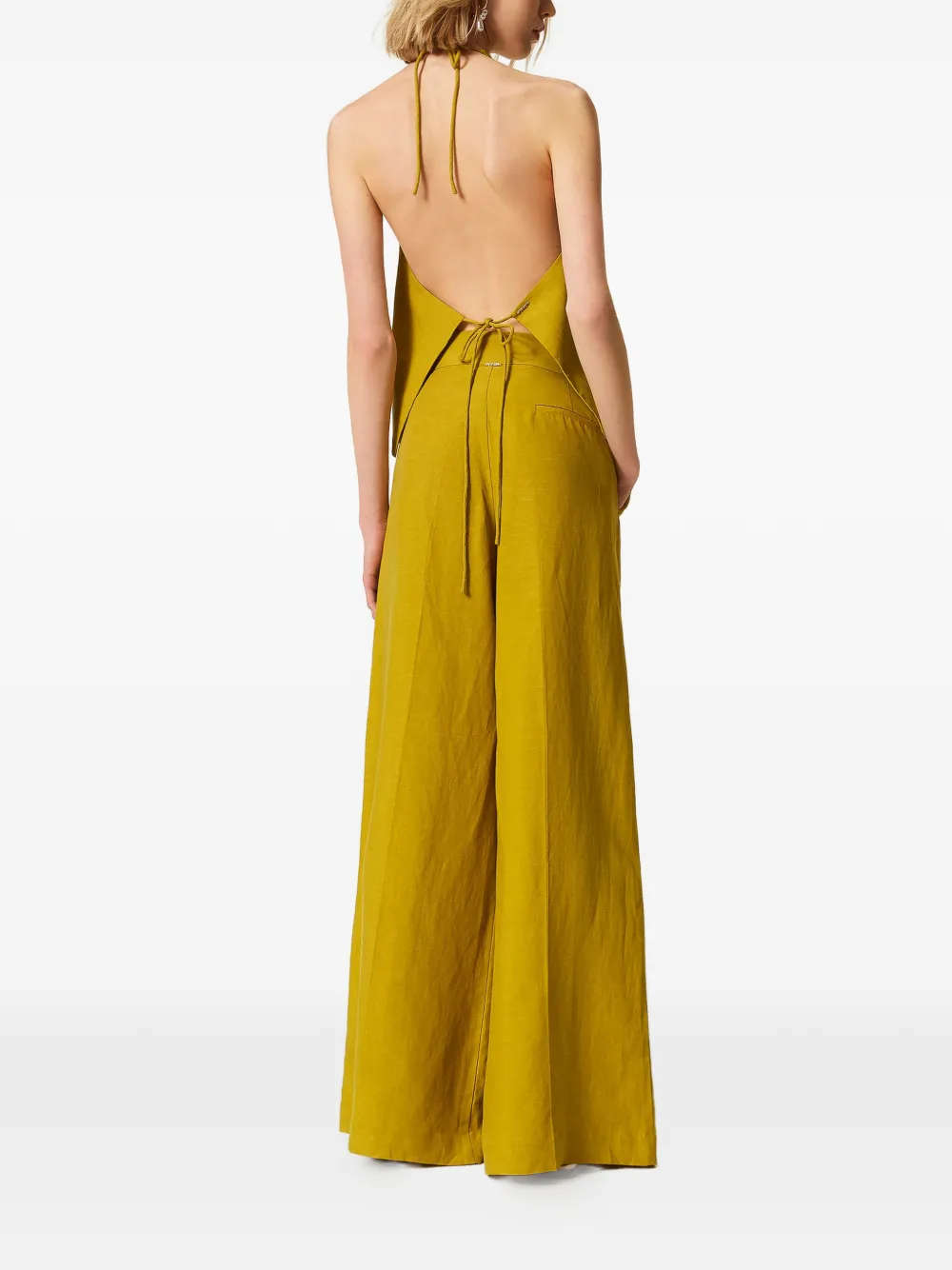 TWINSET Broek met wijde pijpen Groen