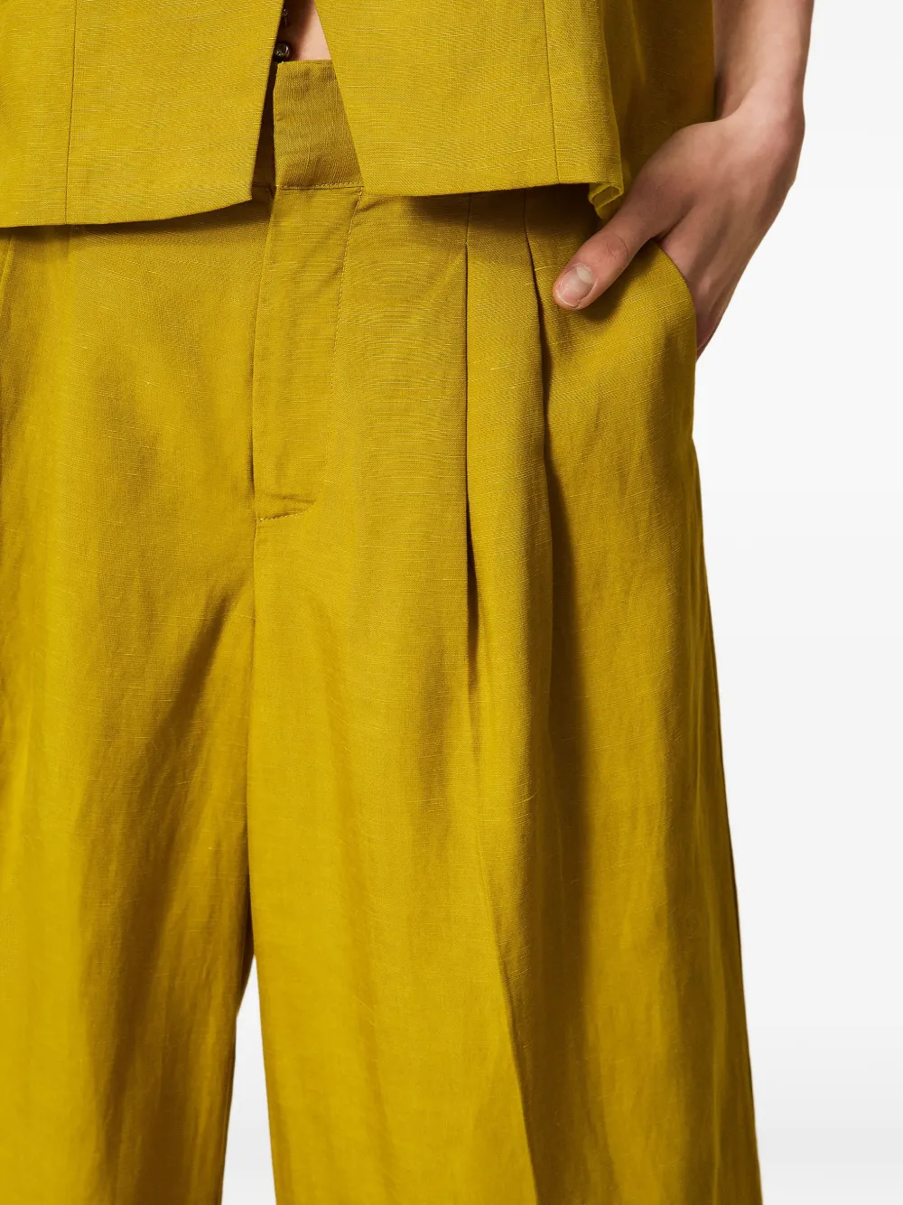 TWINSET Broek met wijde pijpen Groen