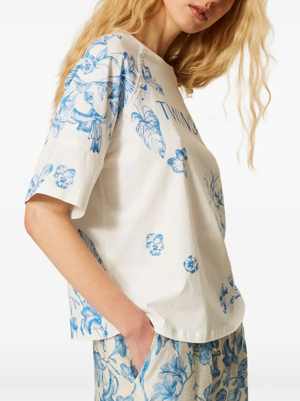 TWINSET T-shirt met bloemenprint Wit