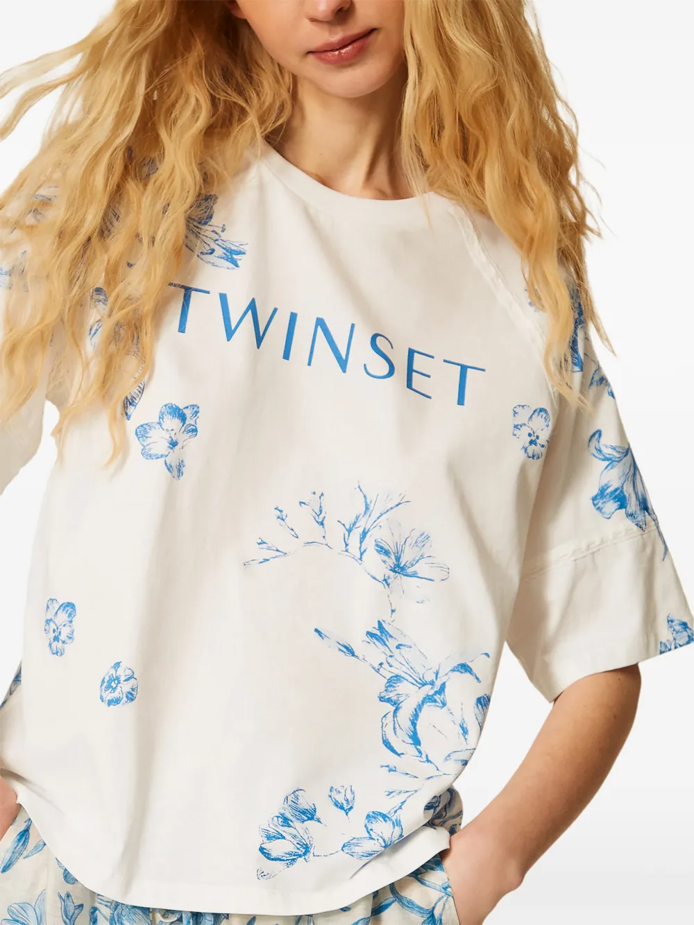 TWINSET T-shirt met bloemenprint Wit