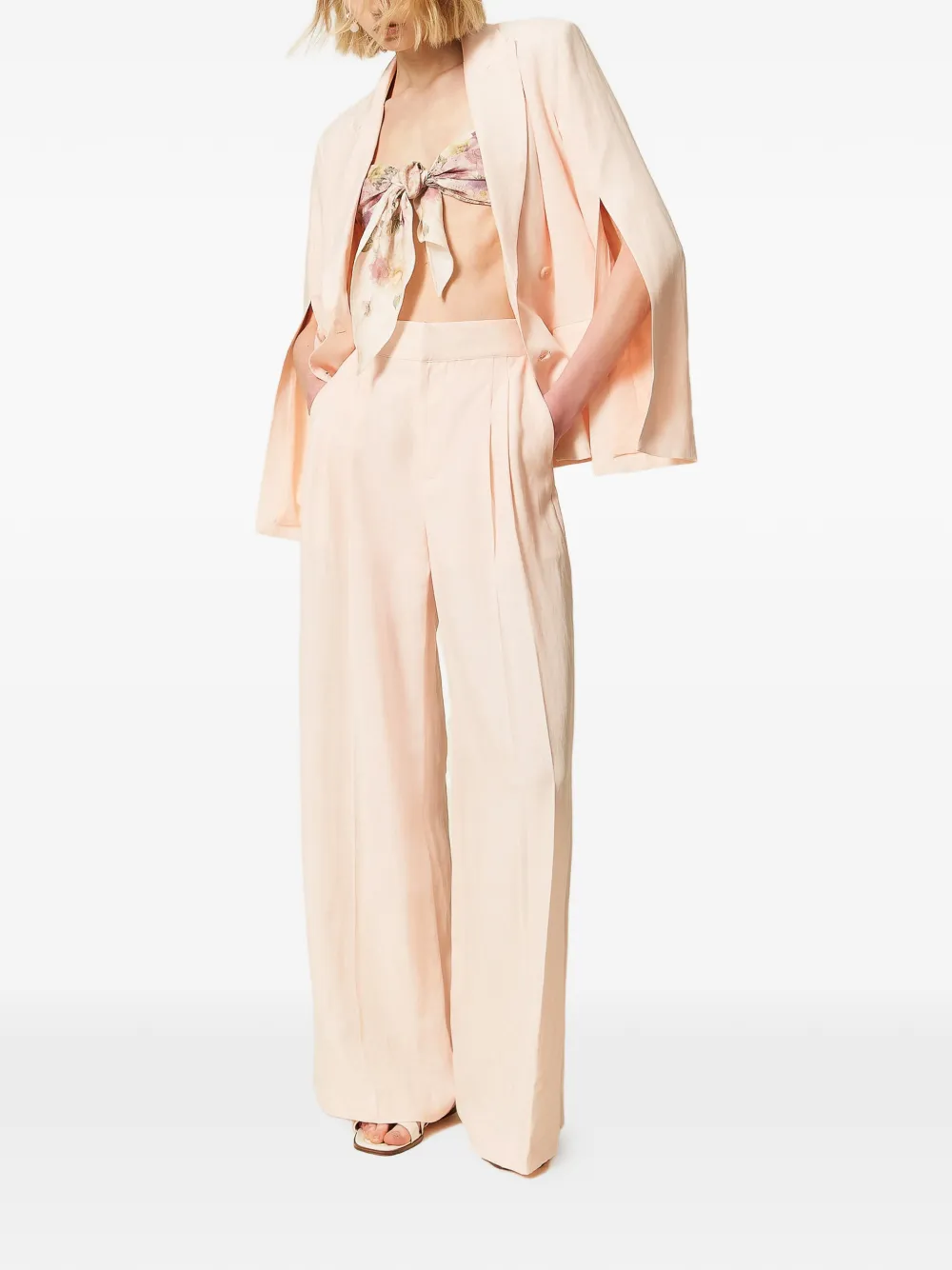 TWINSET Broek met wijde pijpen Roze