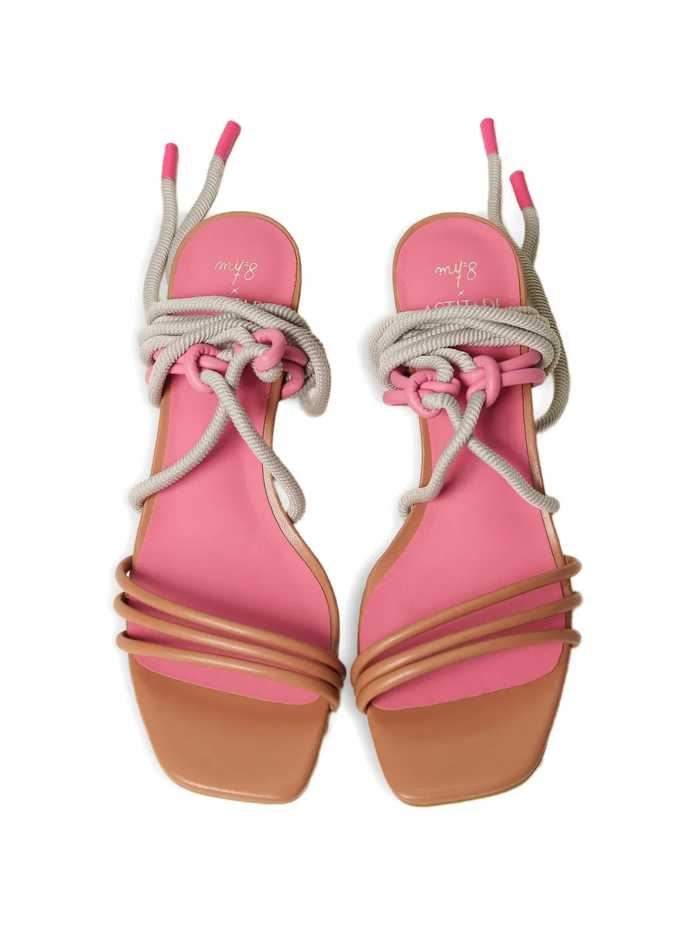 TWINSET x Myfo colour-block sandals Beige