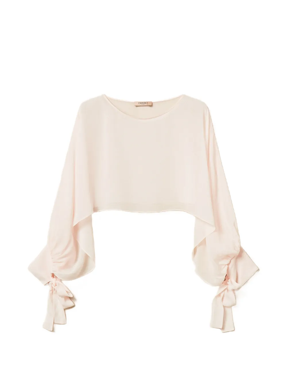 TWINSET Blusa crop con fiocco - Rosa