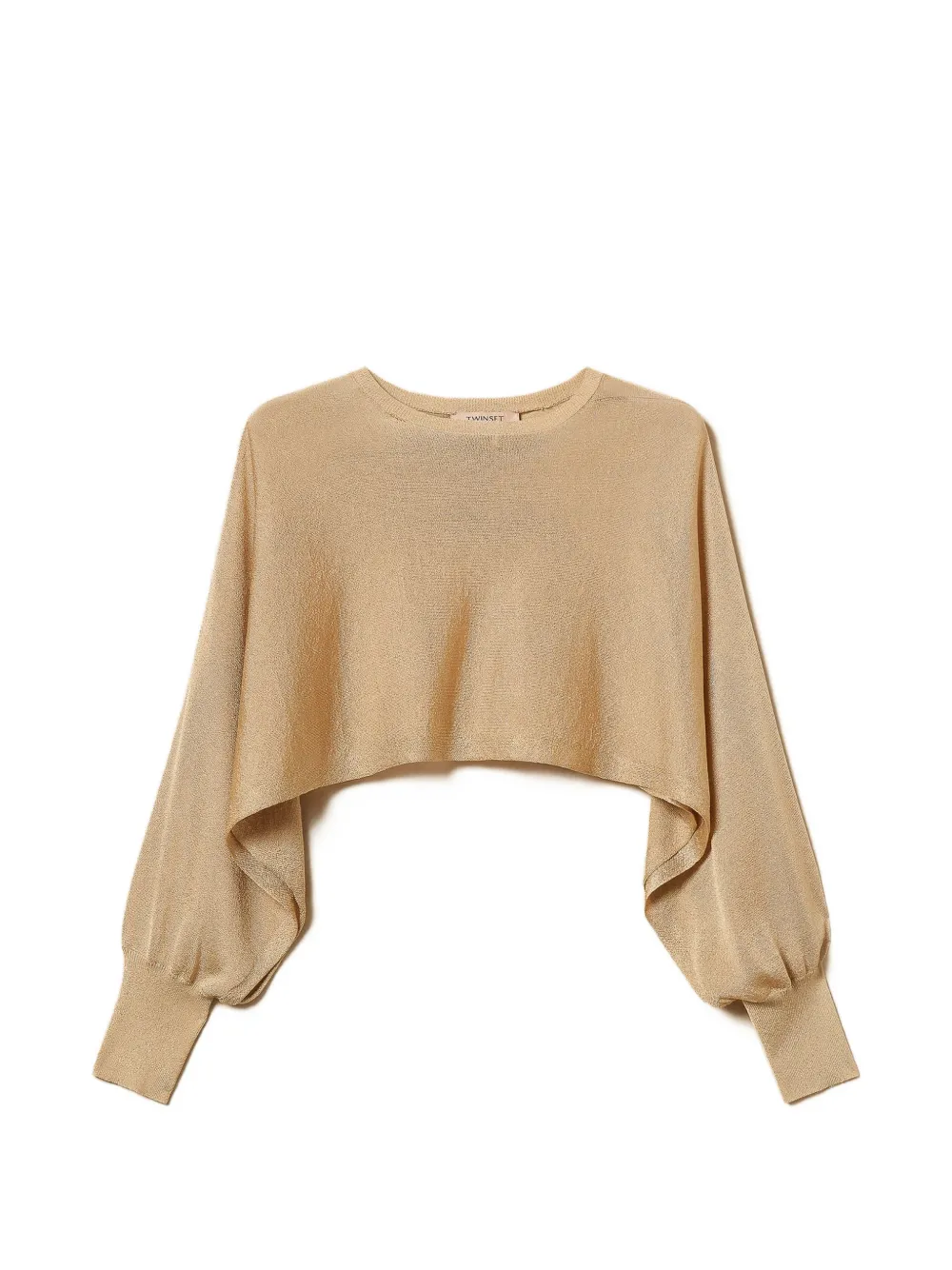 TWINSET lurex cropped top - Toni neutri