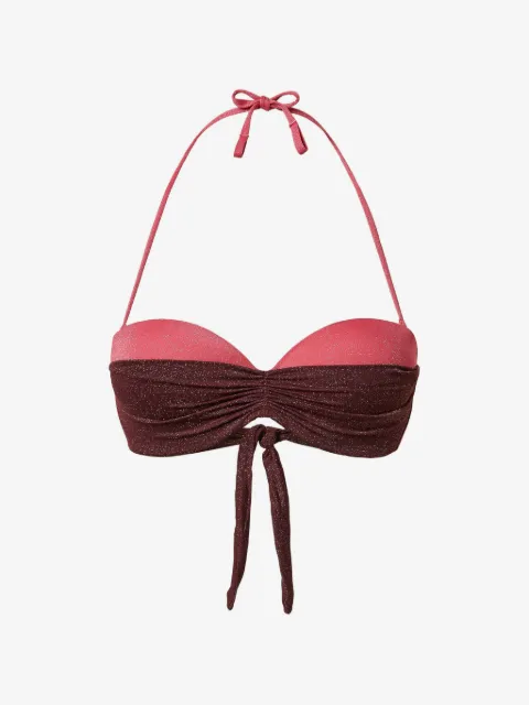 TWINSET two-tone bandeau bikini top with lurex