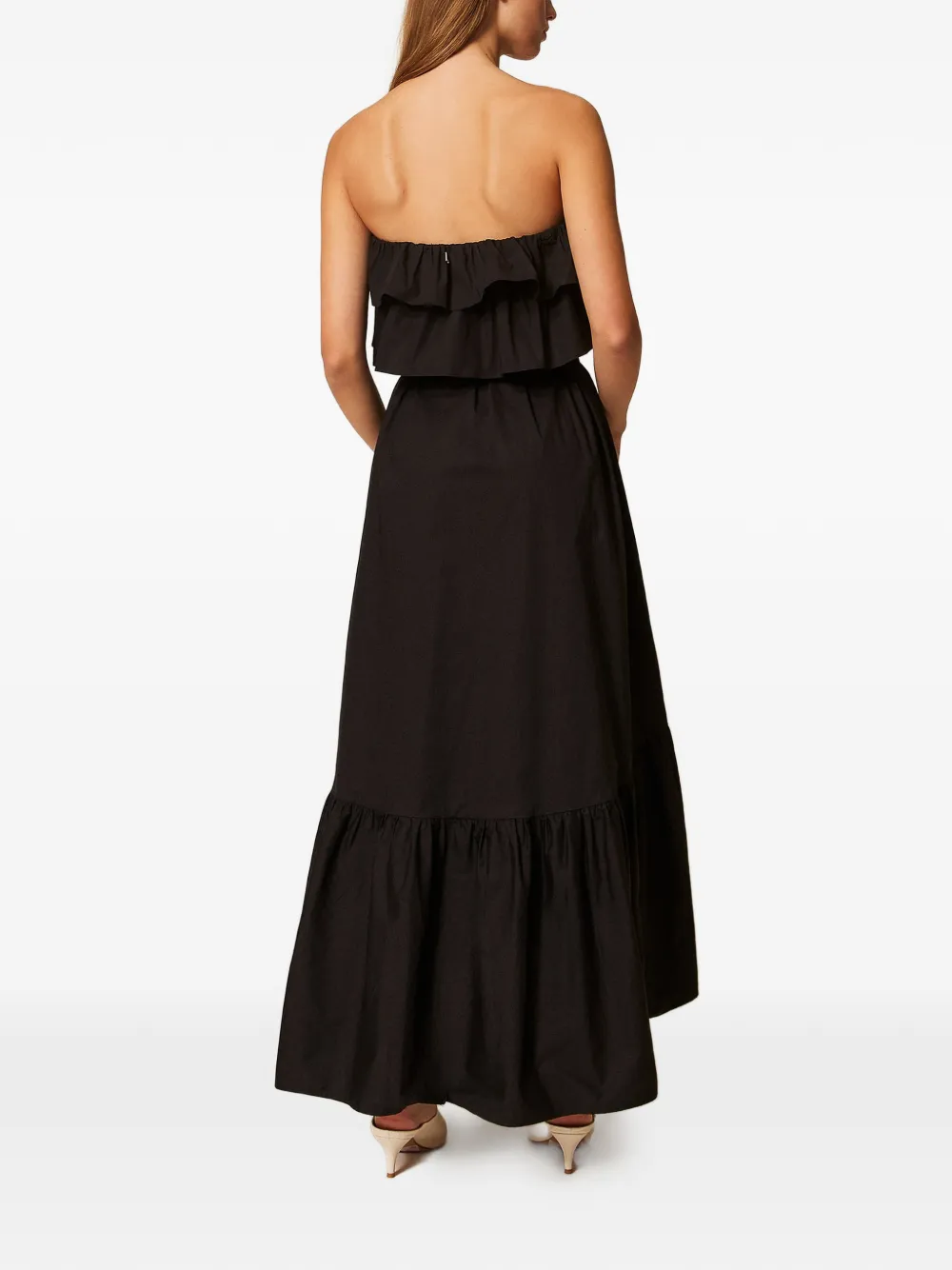 TWINSET Off-shoulder midi-jurk Zwart