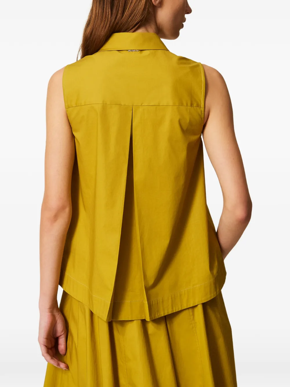 TWINSET Popeline blouse met zakken Geel