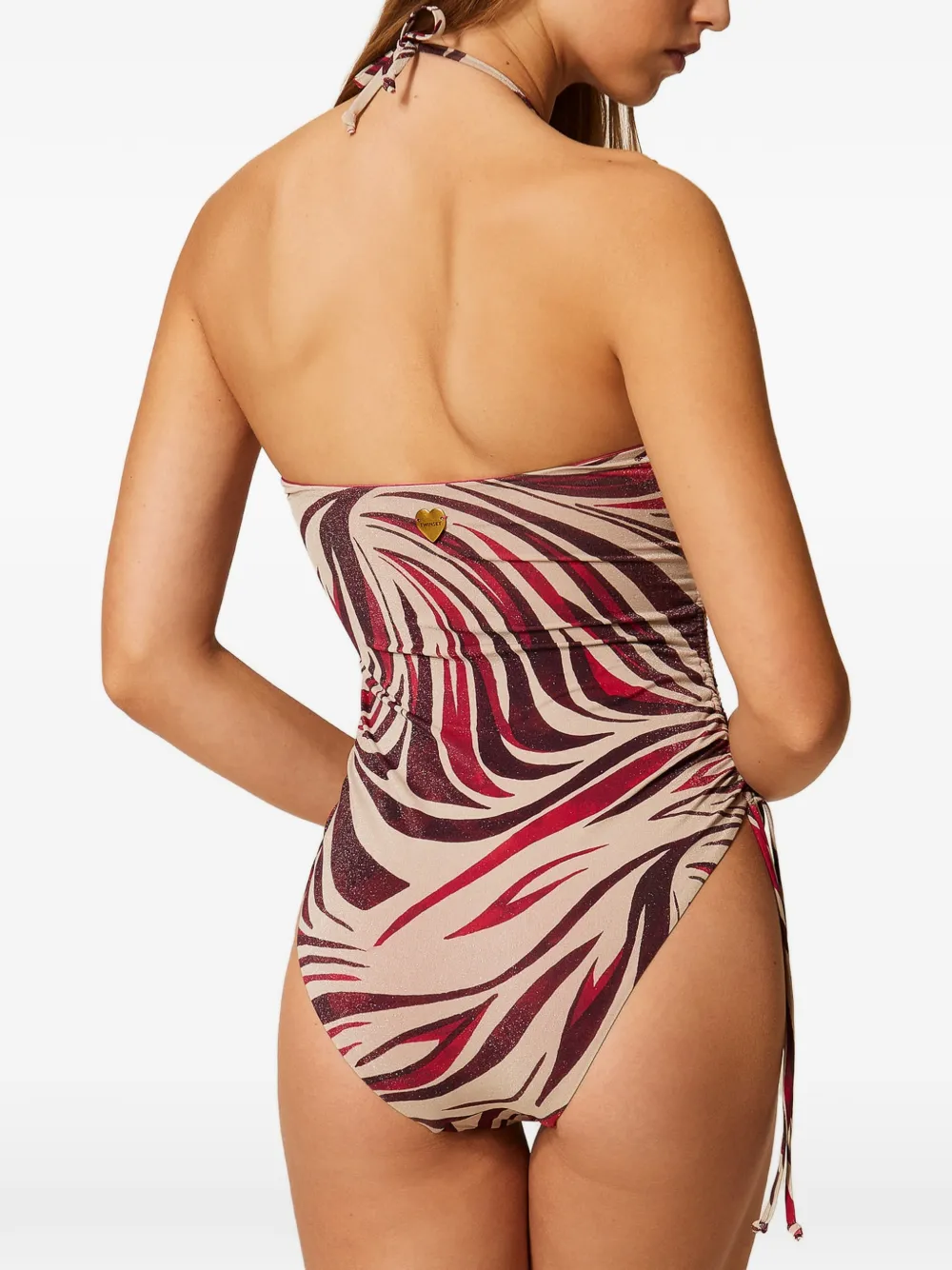 TWINSET Badpak met lurex en print Roze