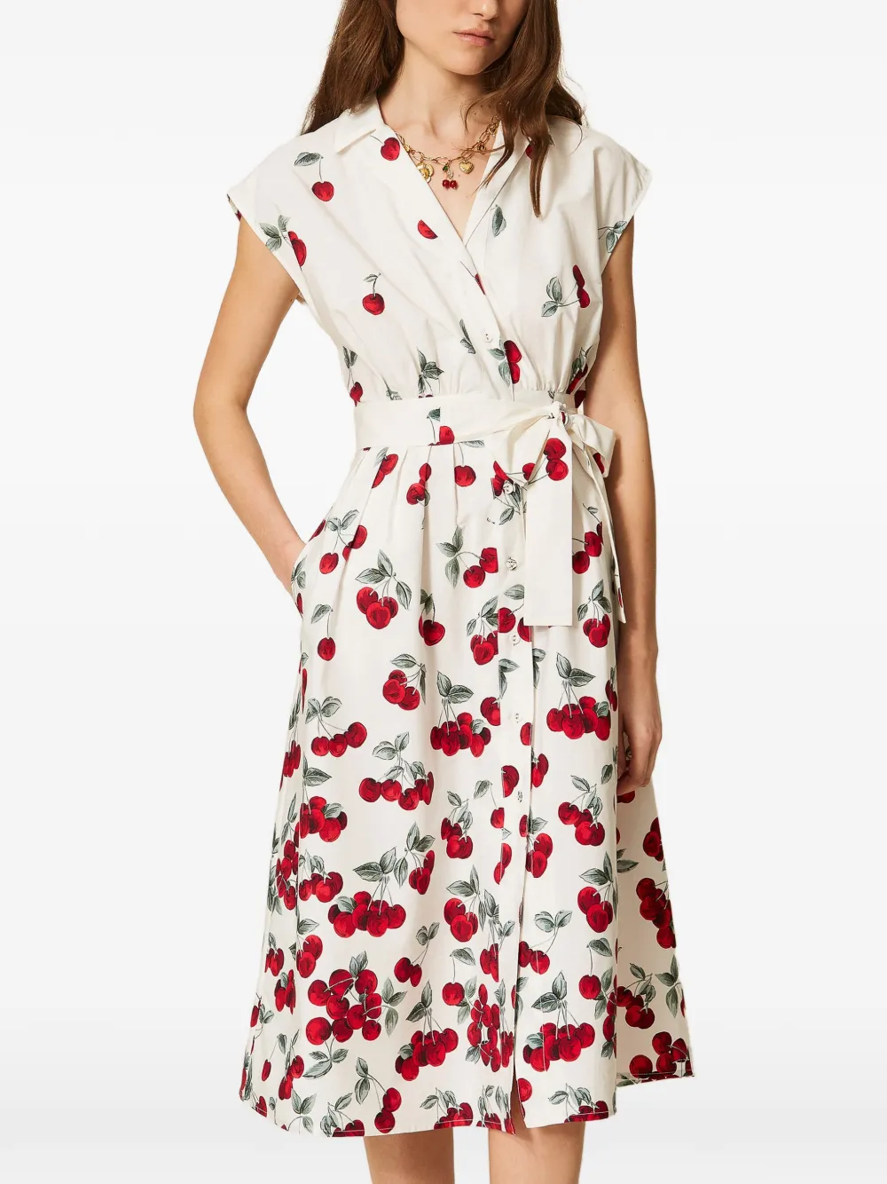 TWINSET Midi-jurk met print Beige