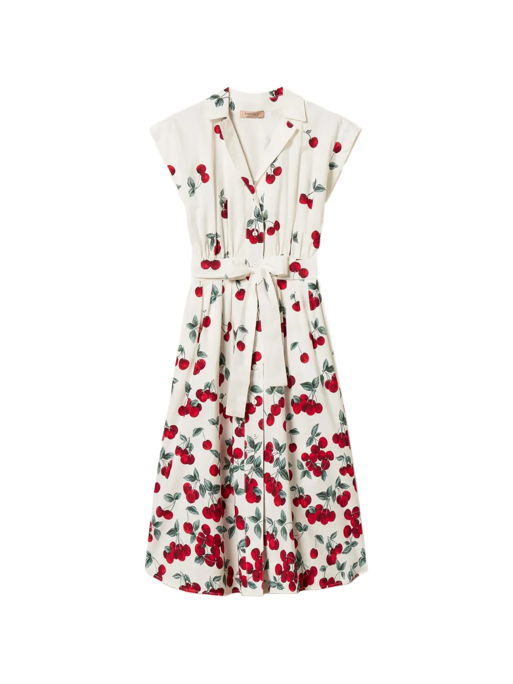 TWINSET cherry-print midi dress - Neutrals